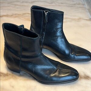 Black Leather Men's Boots